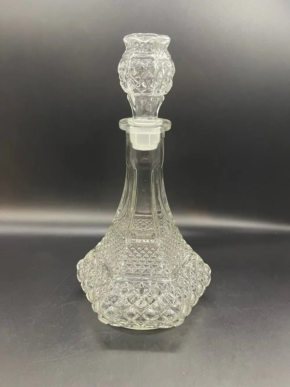 Vintage Wexford Clear Cut Glass Liqueur Decanter with Stopper